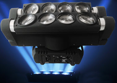De Verlichting die van DJ van de discopartij de Hoofd LEIDENE van Cree van Spinlichten Multikleur van 8x10W RGBW beweegt