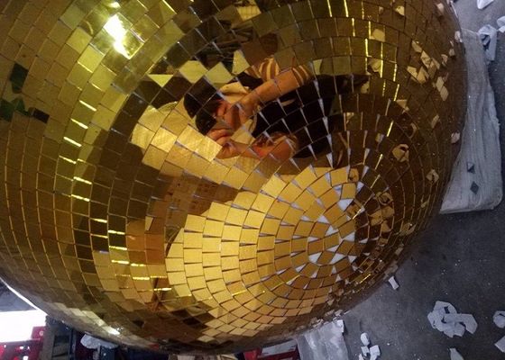 120CM steekt het Gouden de Discostadium van de Spiegelbal Roterende Bal aan